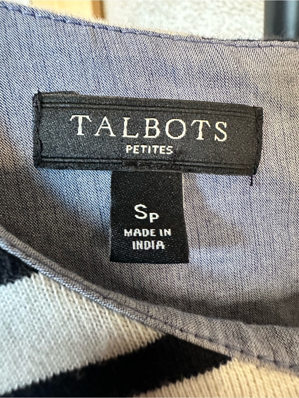 Talbots Black & White Striped Sleeveless Mini Dress - Picture 3 of 6